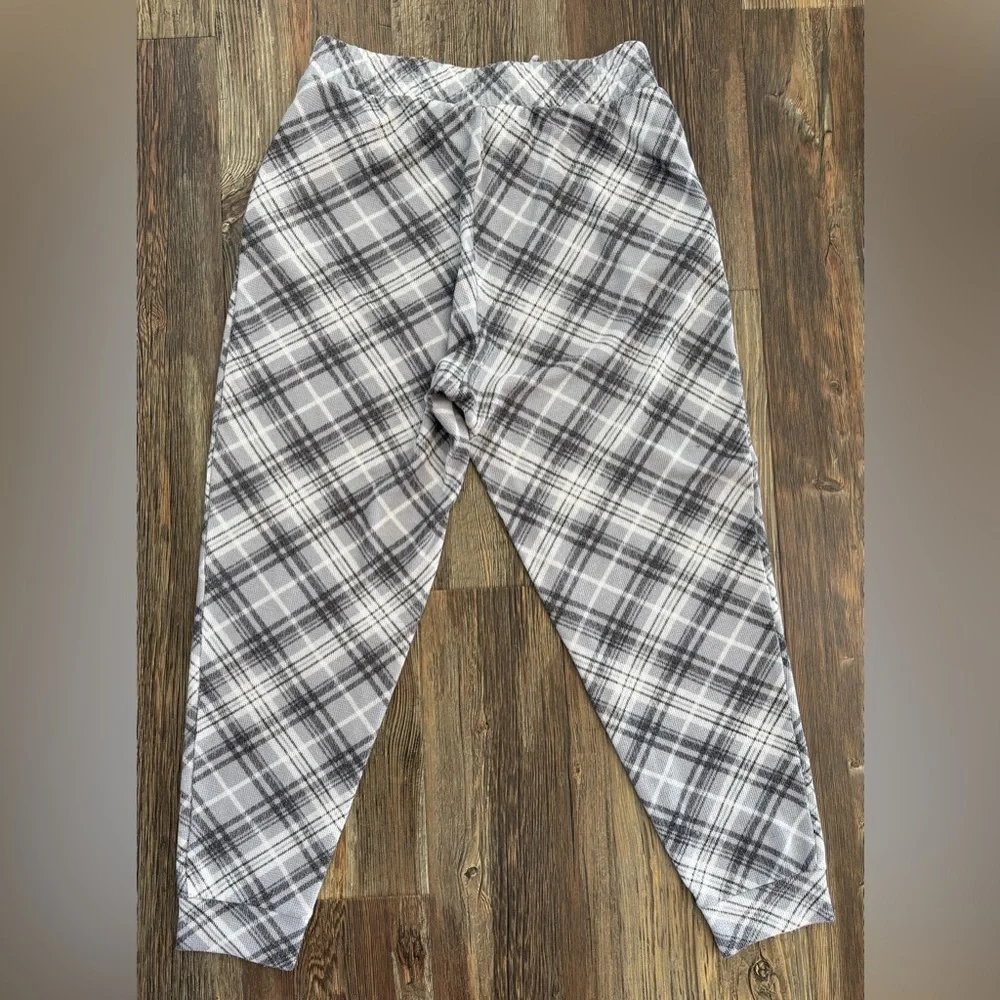 Victoria’s Secret Glow Waffle Henley Jogger Pajama Set Size Medium Gray Plaid - Picture 9 of 12